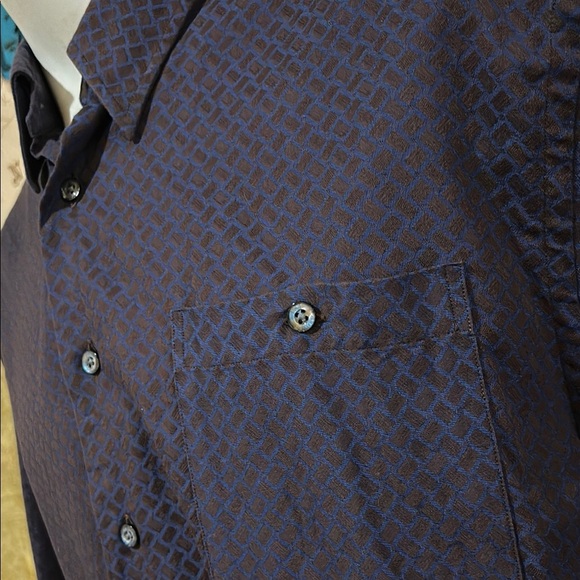 Ike Behar Blue Casual Button Down Shirt - Picture 5 of 11